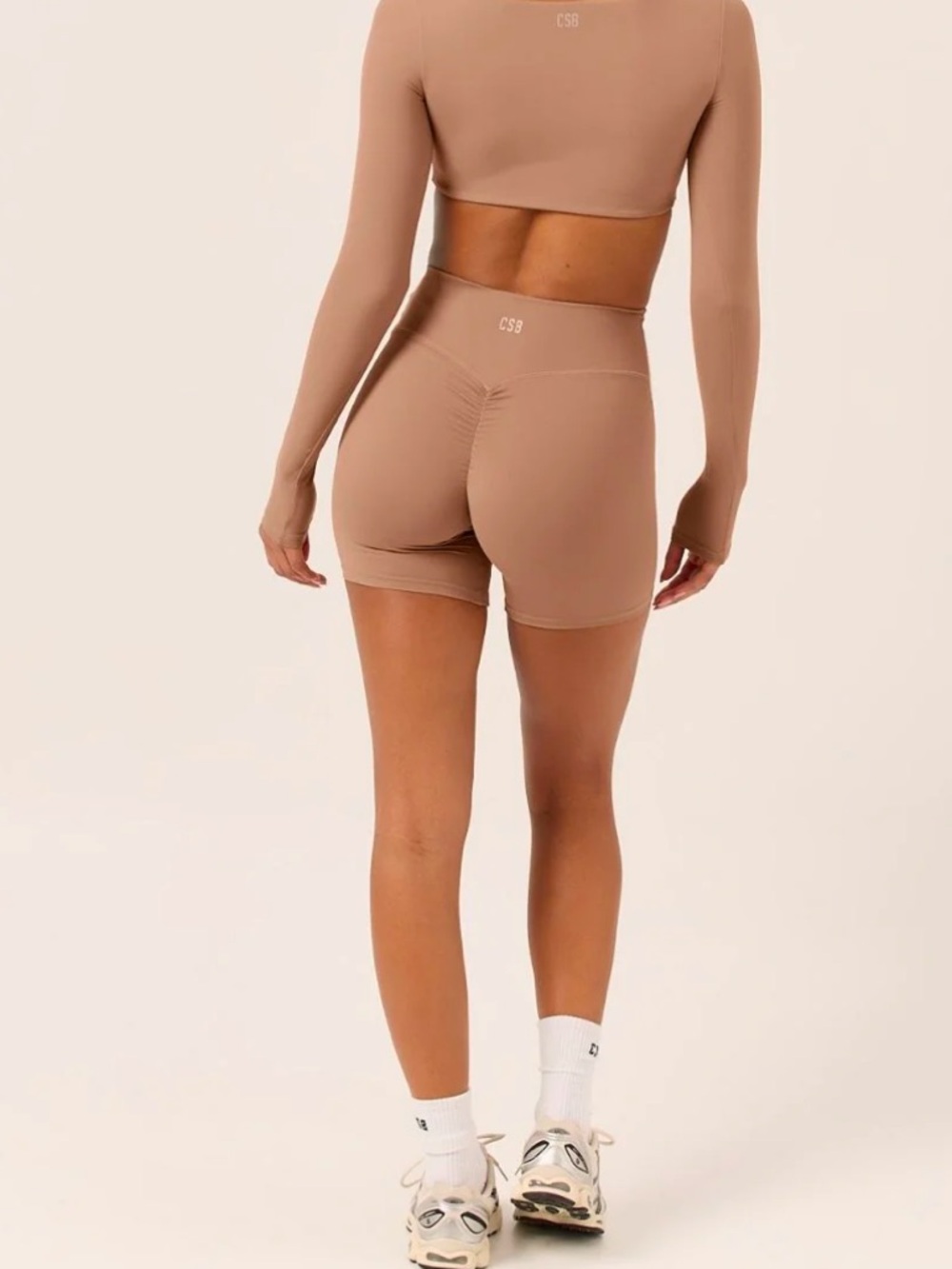 CROP SHOP BOUTIQUE CSB Freedom Scrunch Shorts 6” Toffee Small